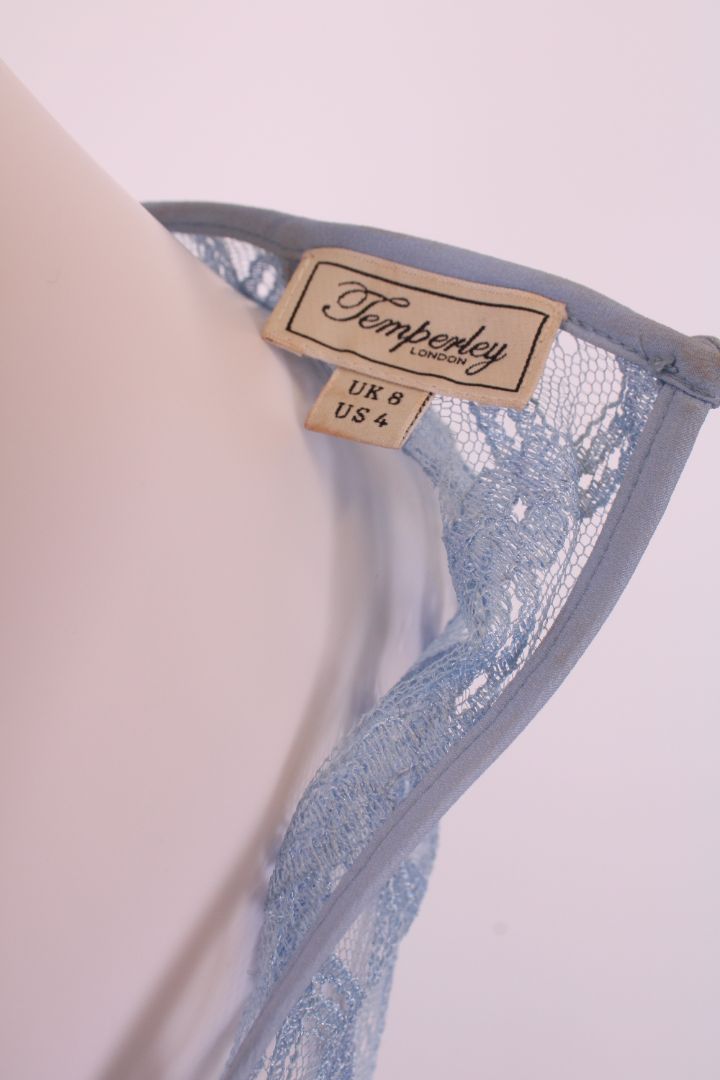Temperley London L/S Lace Dress Blue 8