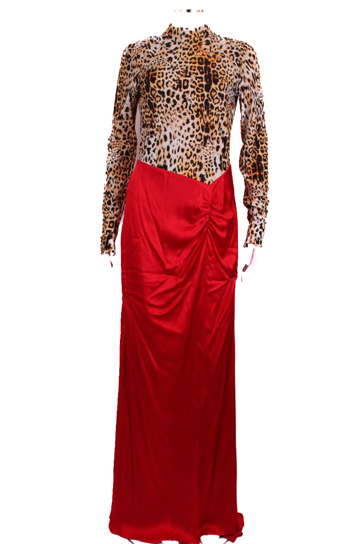 Halpern Dress Leopard/Red 10
