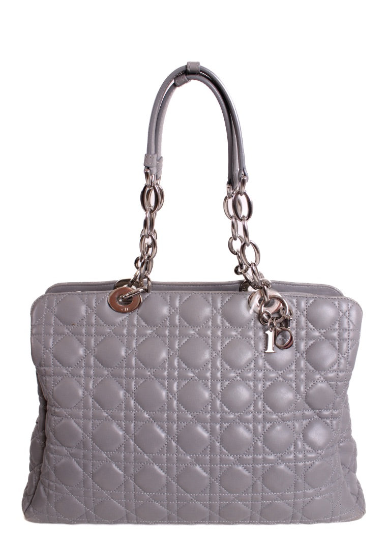 Dior Quilted Tote Bag Grey