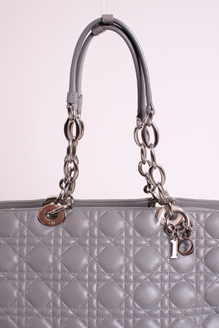 Dior Quilted Tote Bag Grey