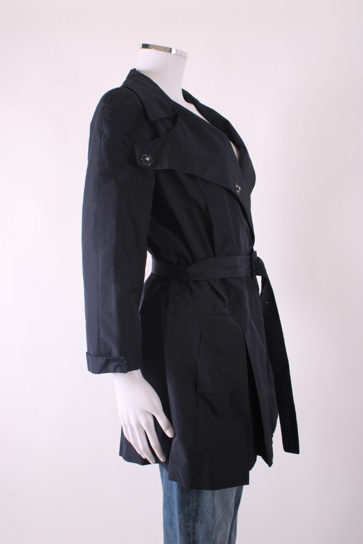 Miu Miu Pleated Trench Coat Black 12