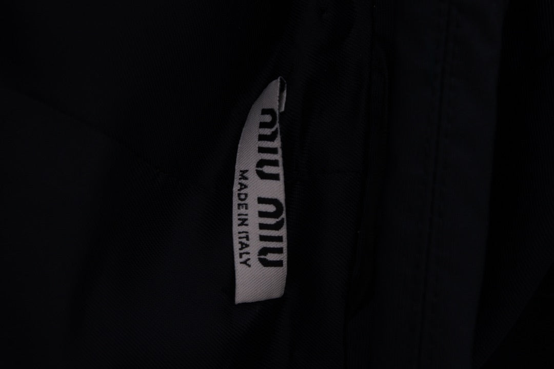 Miu Miu Pleated Trench Coat Black 12