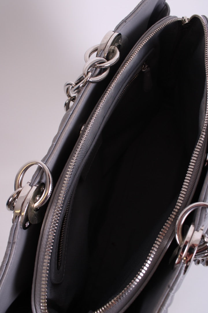Dior Quilted Tote Bag Grey