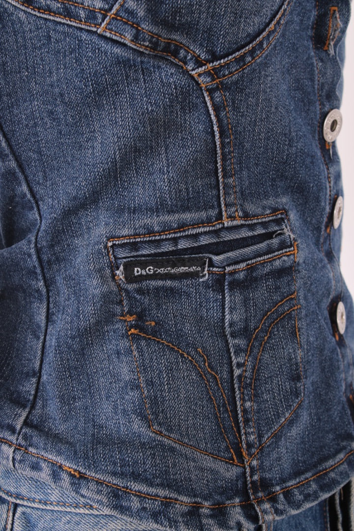 D&G Strapless Corset Top Denim XS