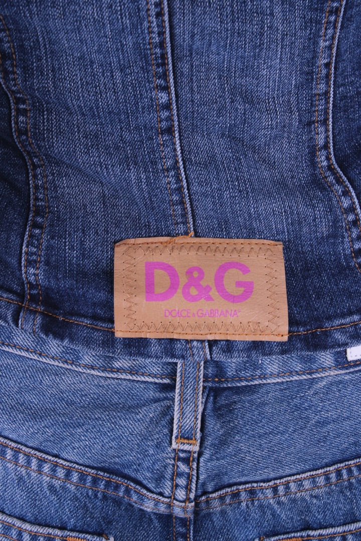 D&G Strapless Corset Top Denim XS