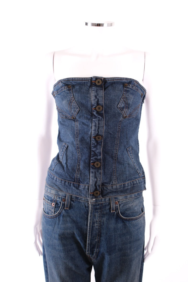 D&G Strapless Corset Top Denim 12