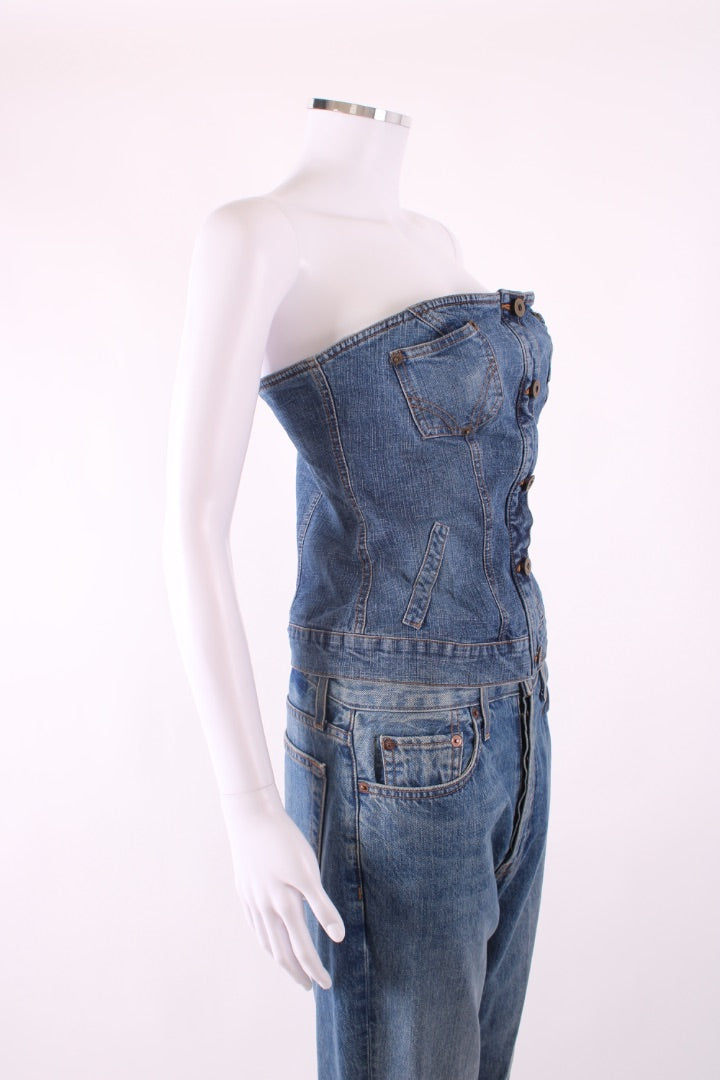 D&G Strapless Corset Top Denim 12