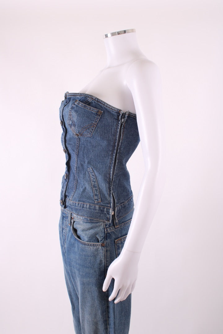 D&G Strapless Corset Top Denim 12