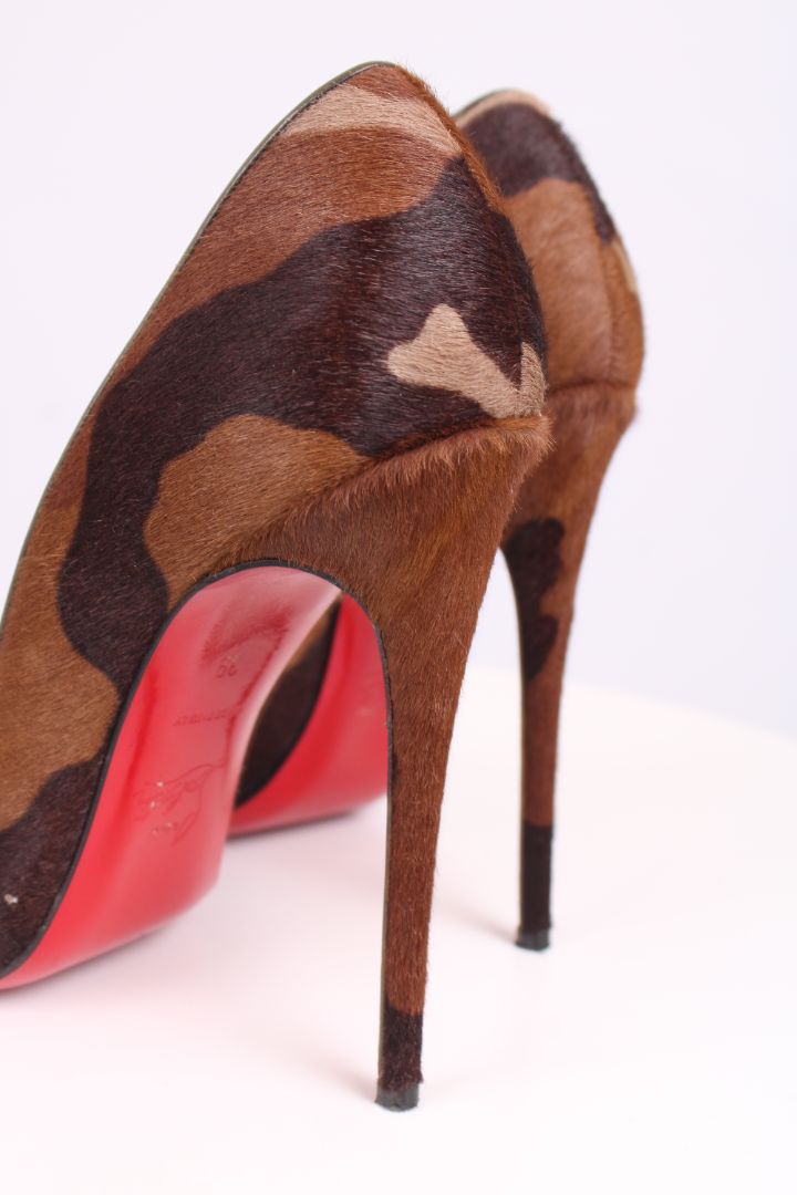 Christian Louboutin Pony Hair Heels Camouflage 39