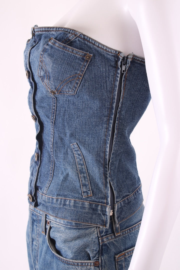 D&G Strapless Corset Top Denim 12