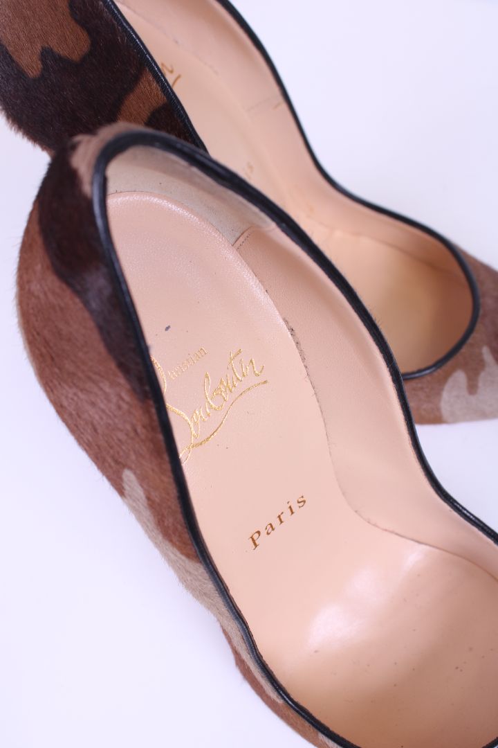 Christian Louboutin Pony Hair Heels Camouflage 39