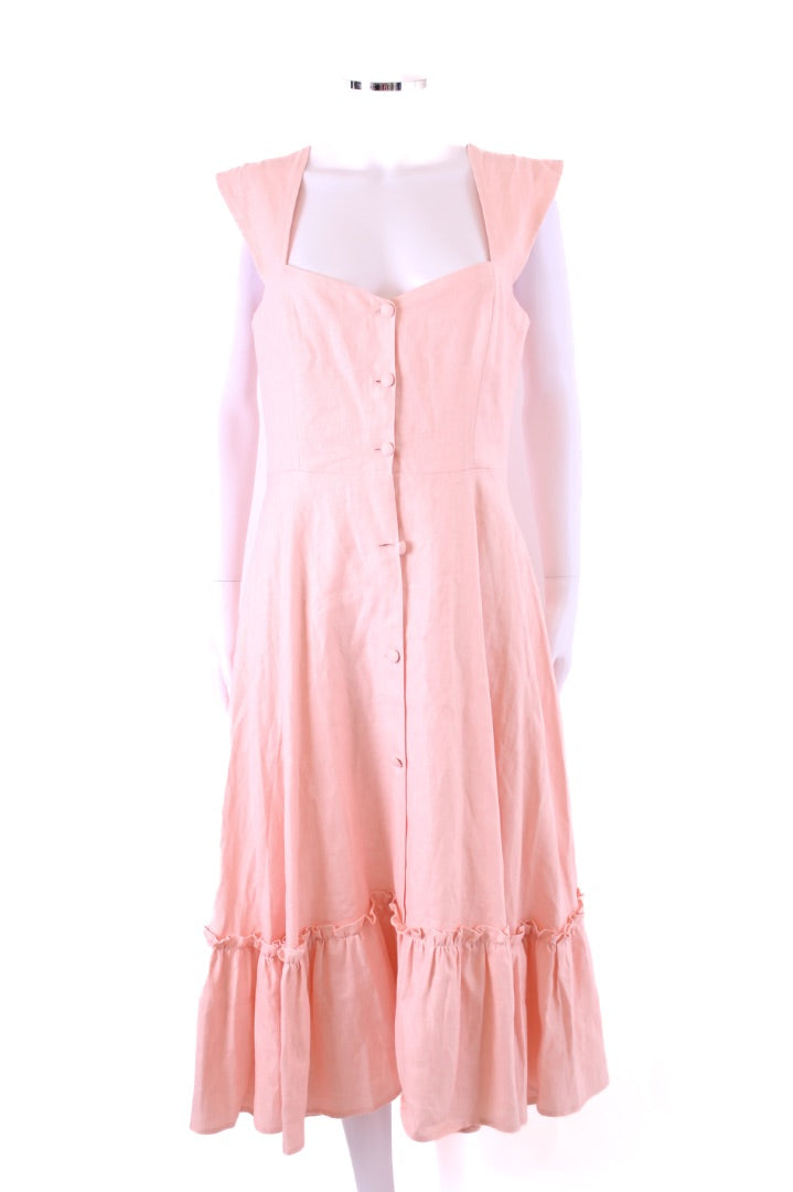 Gioia Linen Dress Pink 14