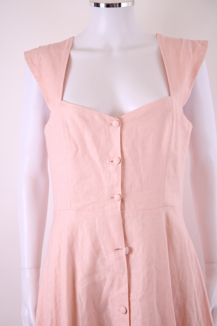 Gioia Linen Dress Pink 14