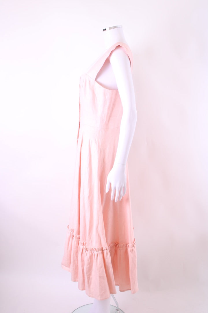 Gioia Linen Dress Pink 14