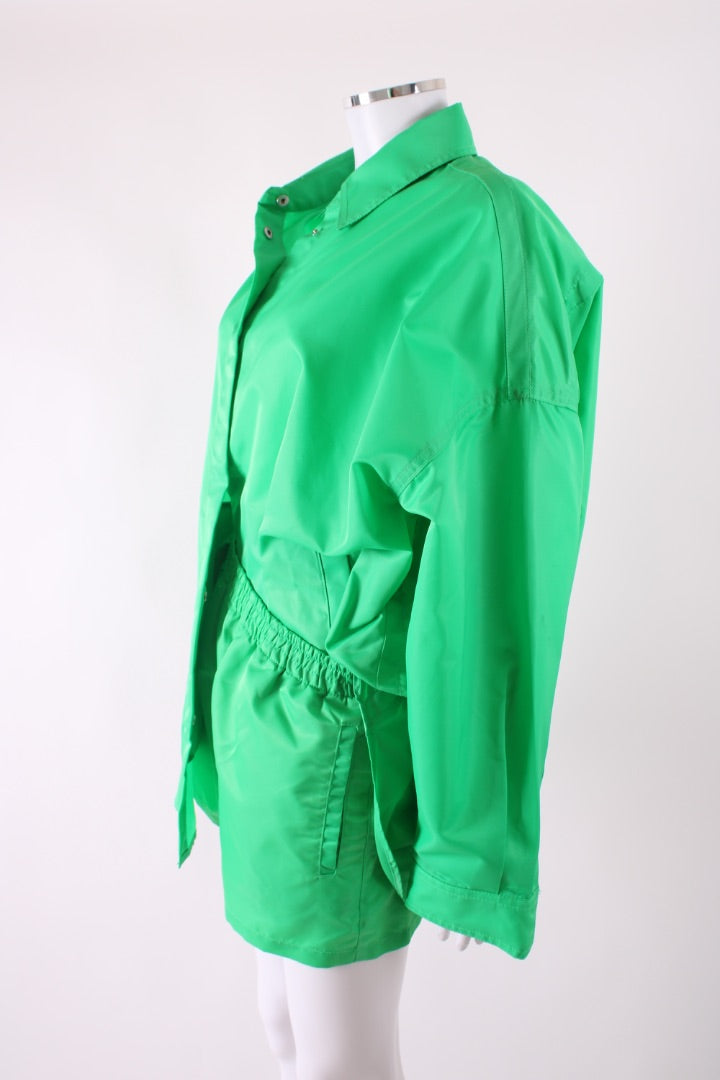 The Frankie Shop L/S Shell Shirt/ Shorts Co-ord Green XS/S