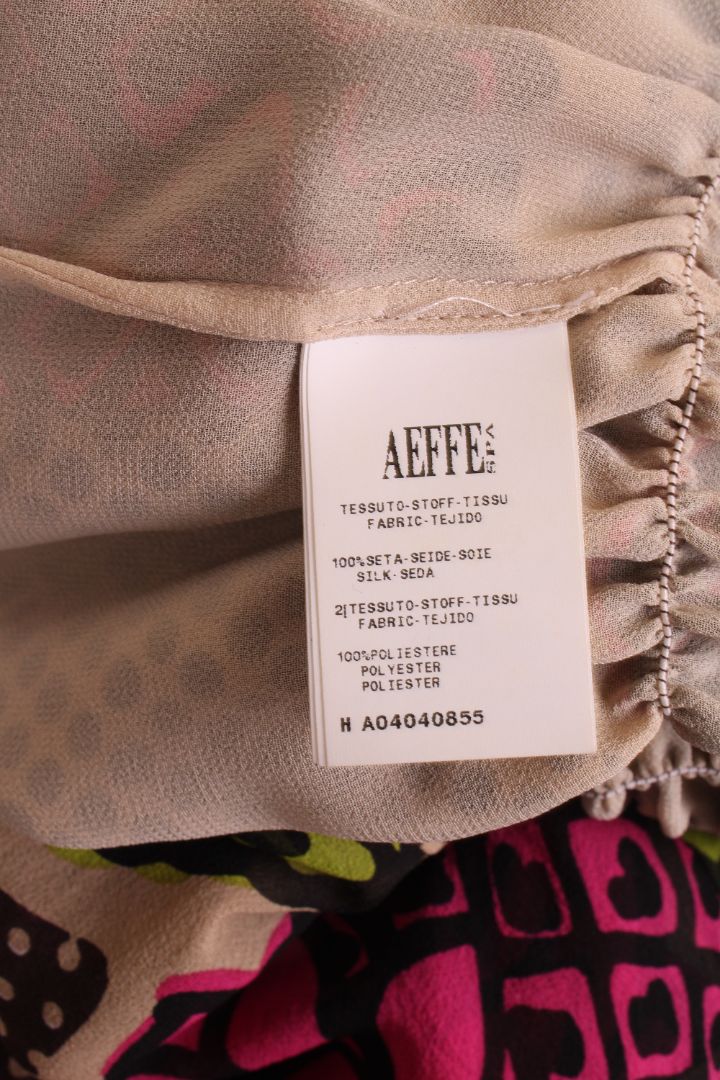 Moschino Cheap & Chic Print Sheer Tunic Dress Beige/ Pink S