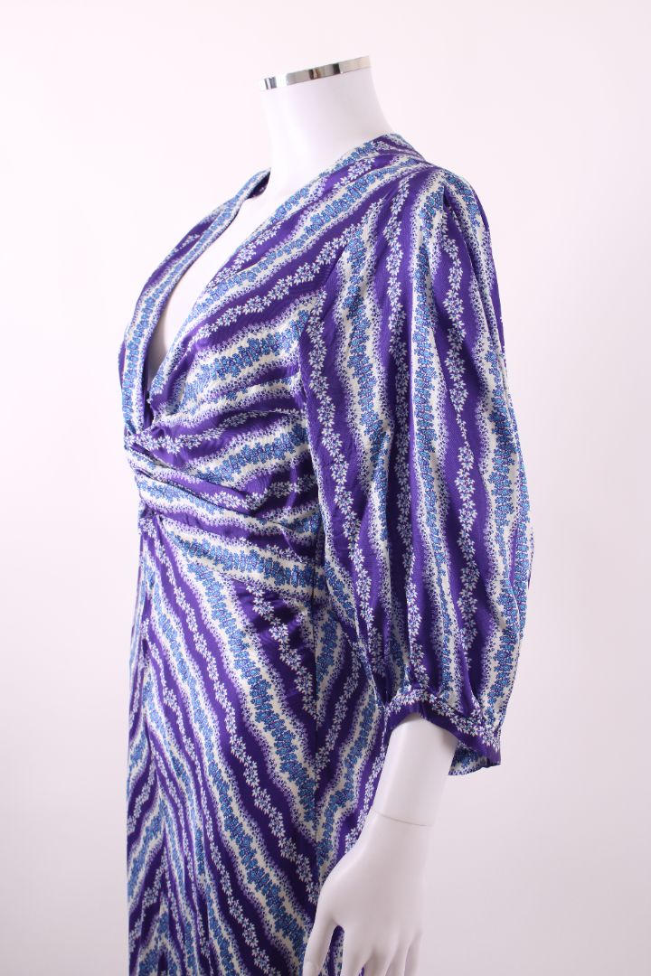 Sandro S/S Floral Dress Purple/ Cream 10
