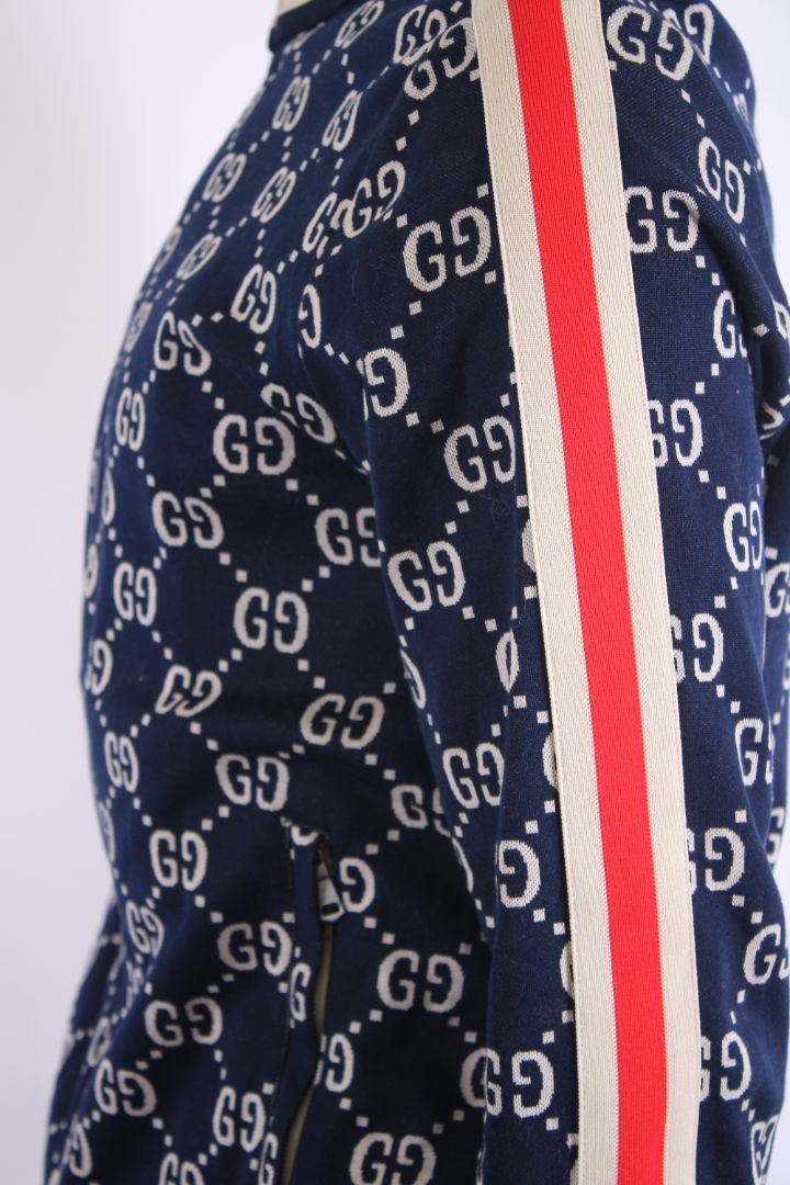 Gucci GG Jacquard Cotton Jacket Blue/ Ivory M