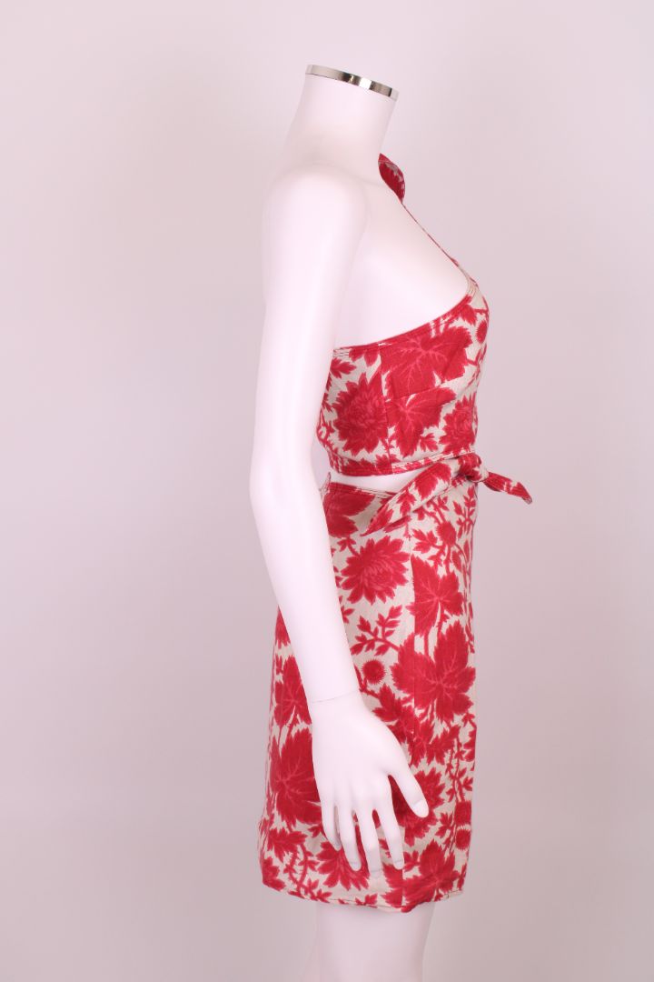 Sir. One Shoulder Dress Red/ Cream S