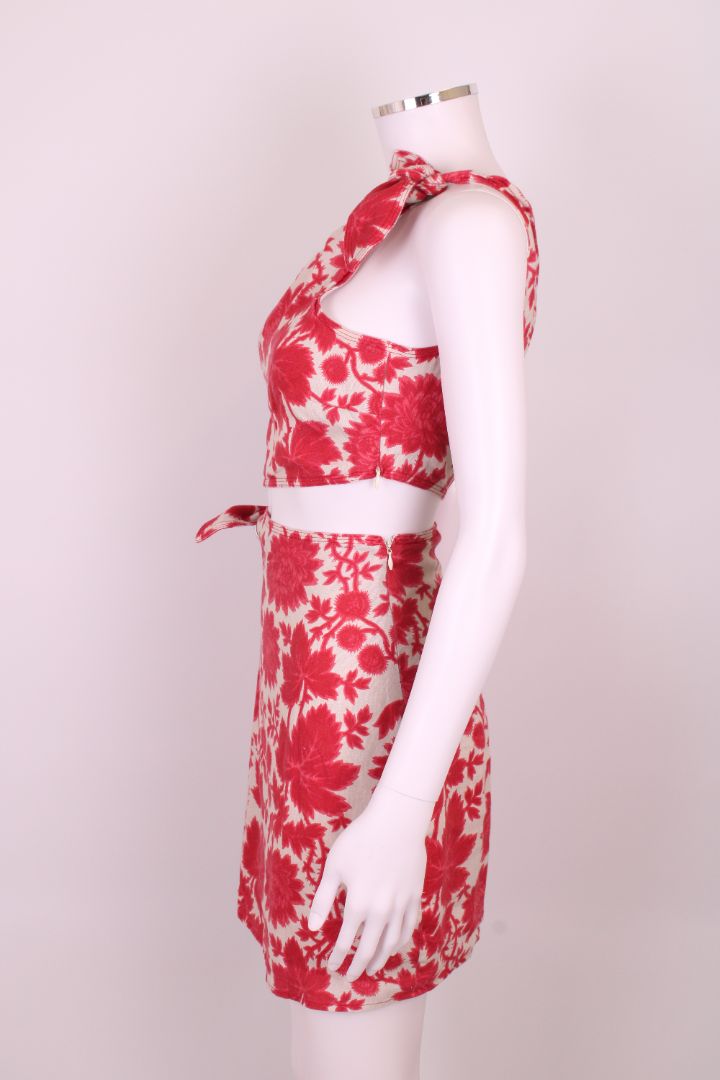 Sir. One Shoulder Dress Red/ Cream S