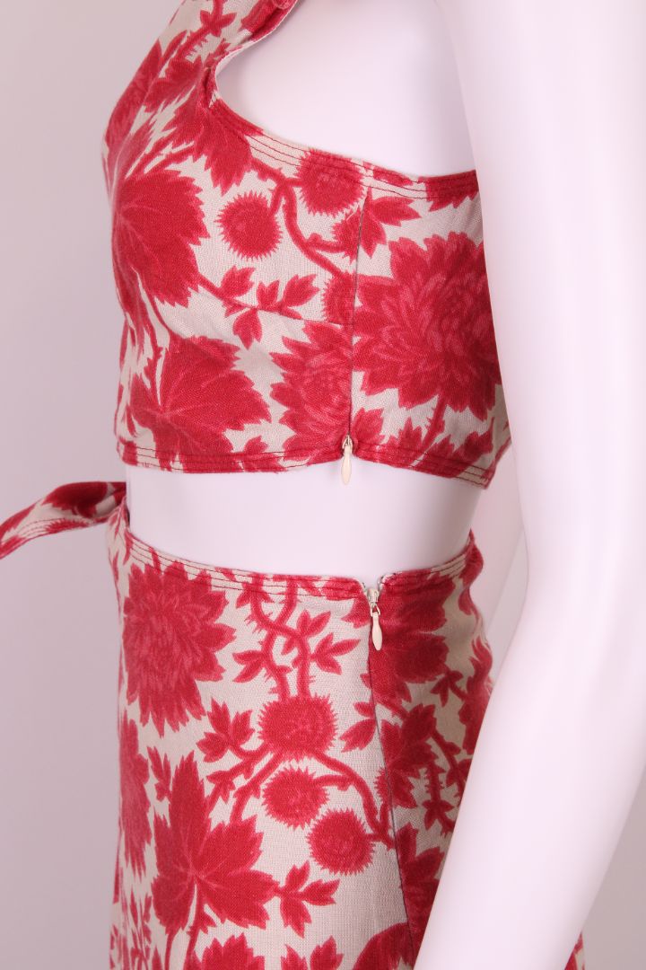 Sir. One Shoulder Dress Red/ Cream S