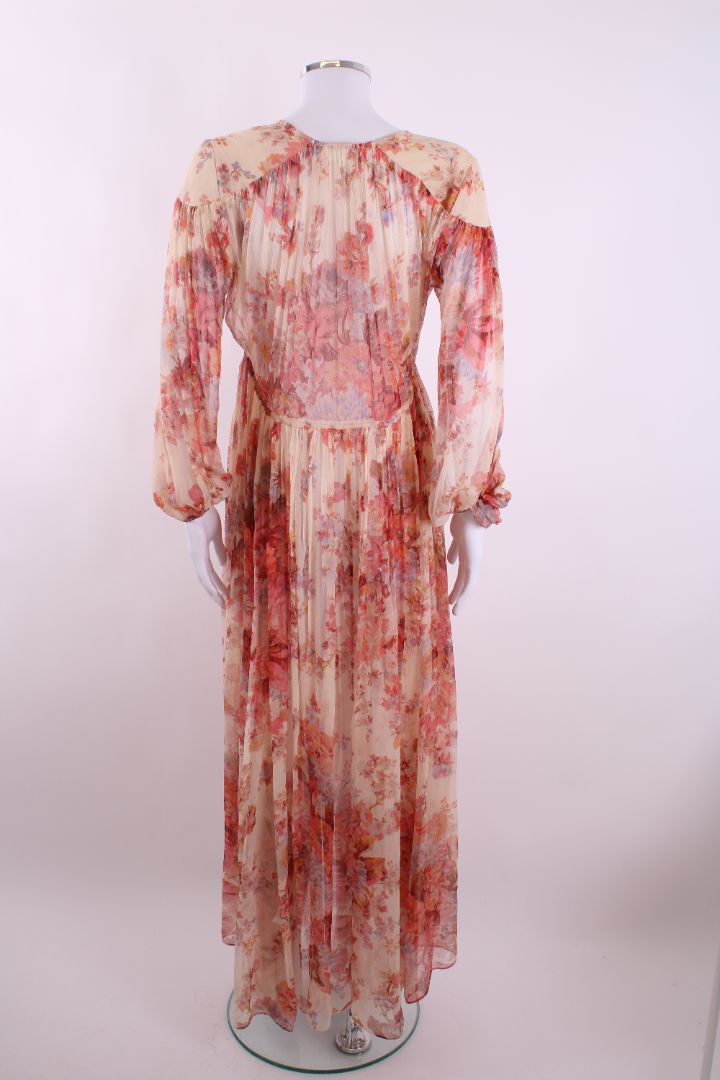 Zimmermann L/S Floral Dress Cream/ Orange 10