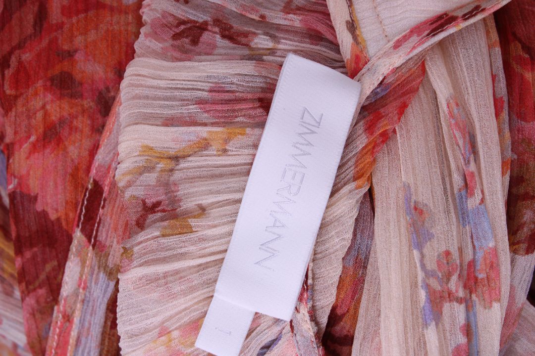 Zimmermann L/S Floral Dress Cream/ Orange 10