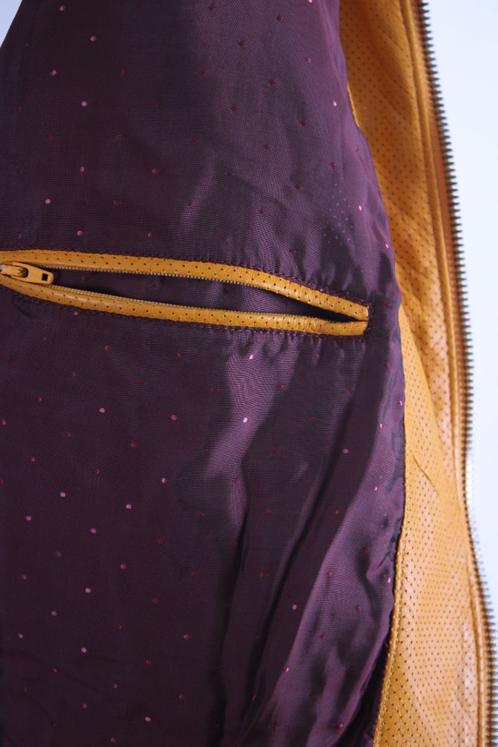 Dolce & Gabanna Hooded Leather Jacket Mustard 54