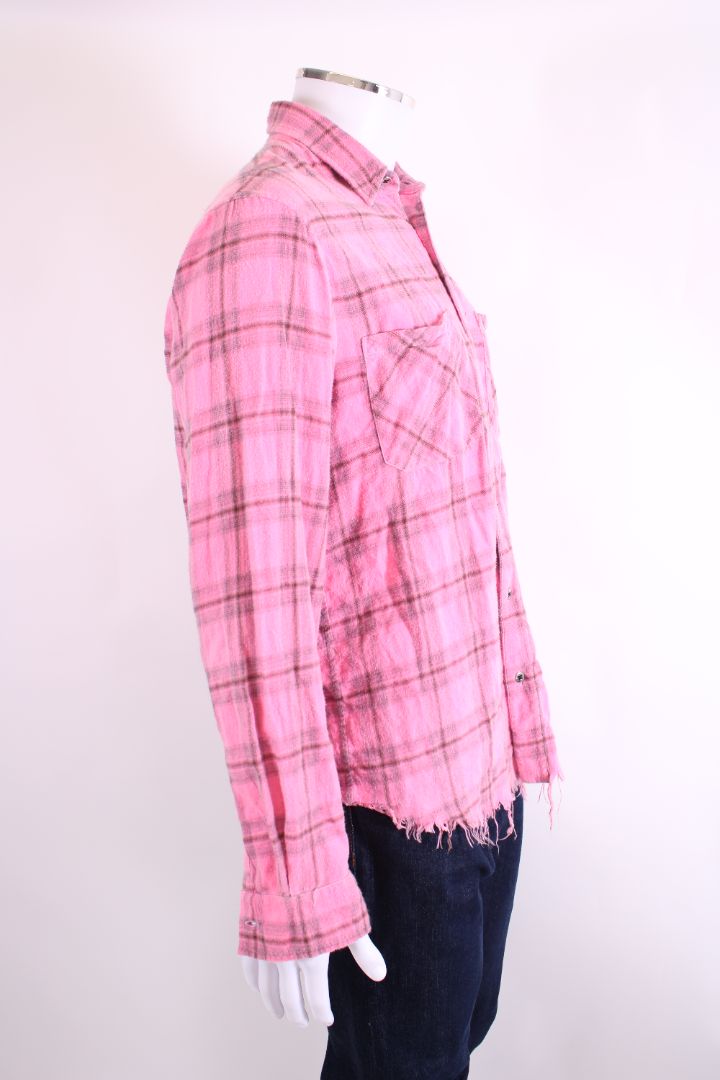 Amiri L/S Check Flannel Shirt Pink/ Brown S