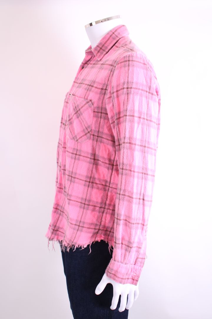 Amiri L/S Check Flannel Shirt Pink/ Brown S