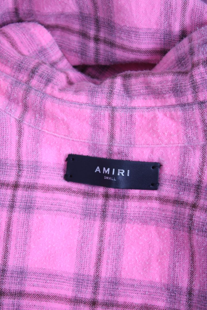 Amiri L/S Check Flannel Shirt Pink/ Brown S