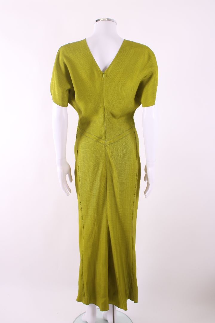 Victoria Beckham Gathered Midi Dress Green 10