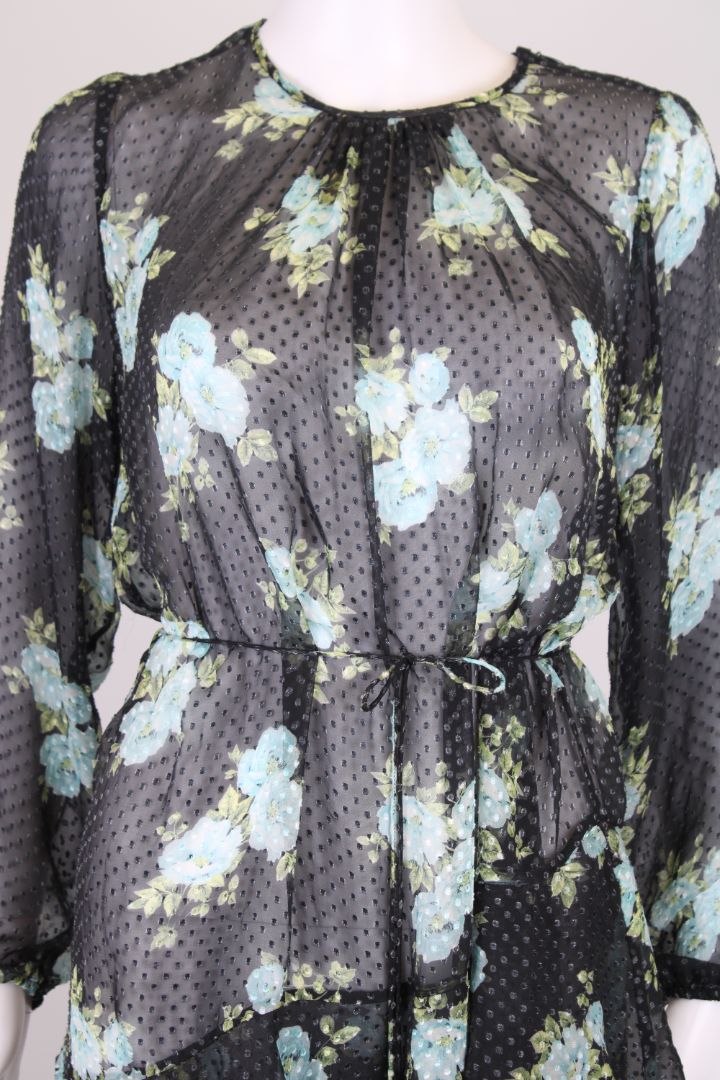 Zimmermann Floral Wrap Dress Navy/ Blue S