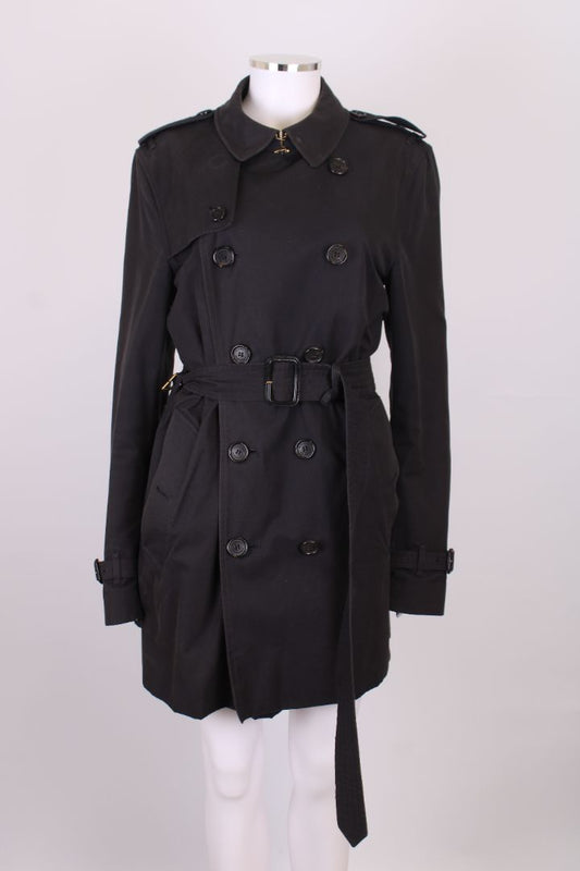 Burberry Kensington Medium Trench Coat Black M