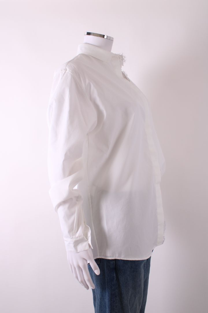 Giambattista Valli L/S Lace Trim Shirt White 8