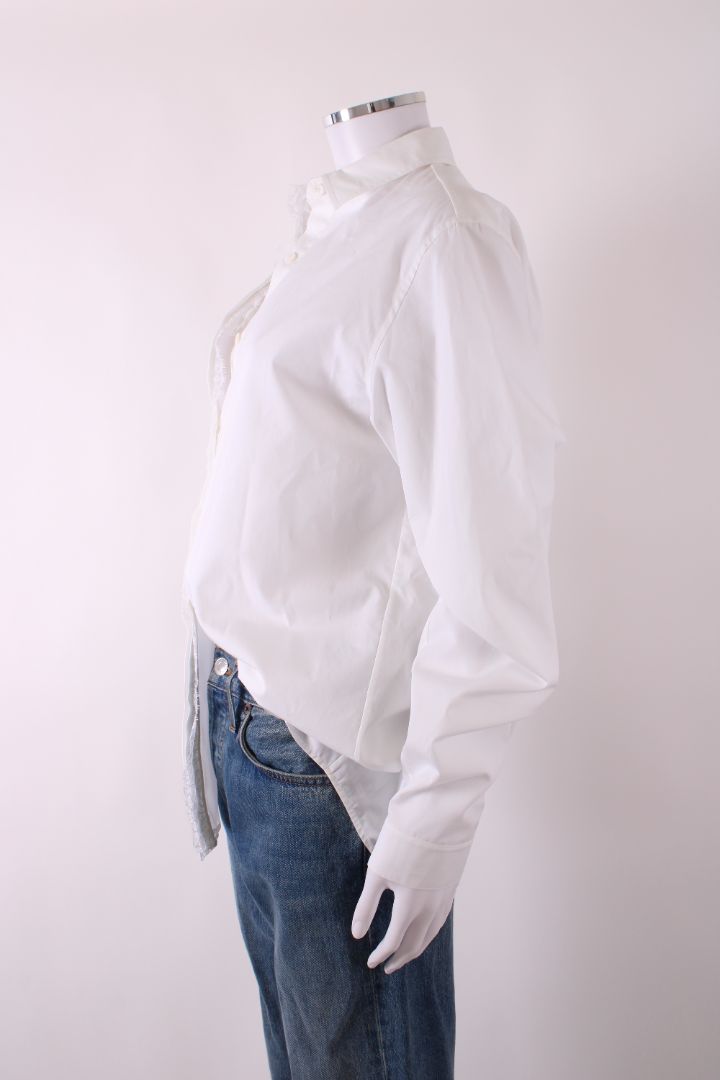 Giambattista Valli L/S Lace Trim Shirt White 8