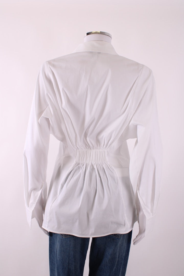 COS Ruched Detail Shirt White 36