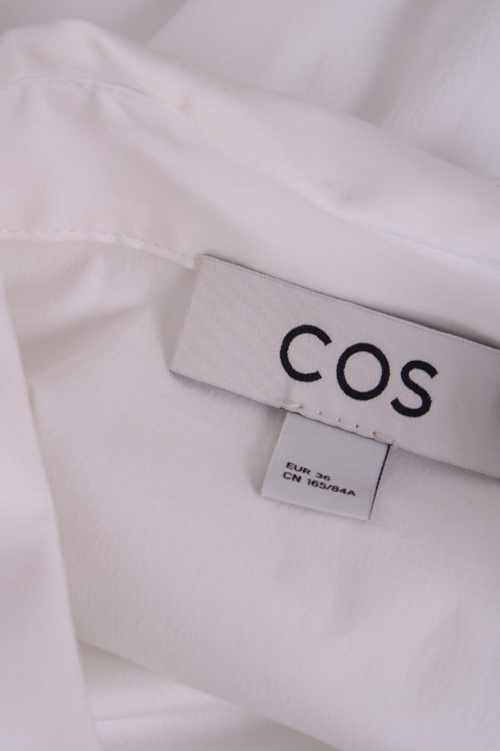 COS Ruched Detail Shirt White 36