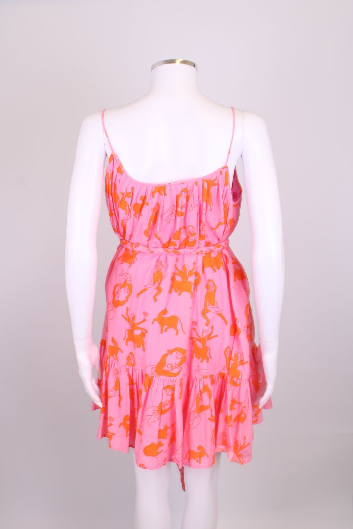 Rhode S/S Print Mini Dress Pink/ Orange XS