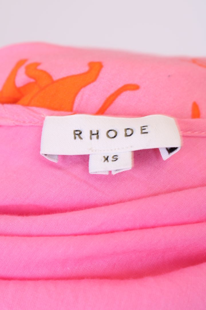 Rhode S/S Print Mini Dress Pink/ Orange XS