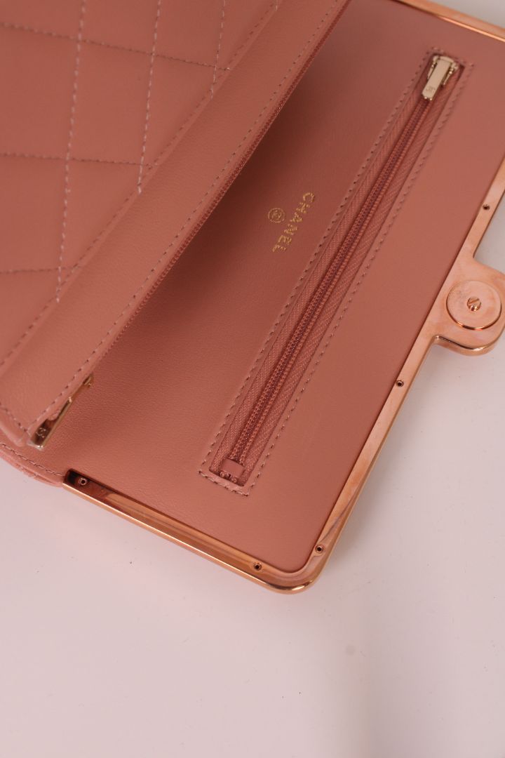 Chanel Quilted Wallet On Chain Pink