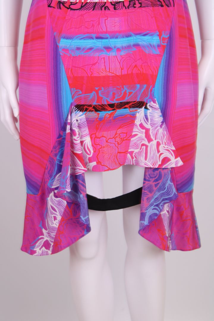 Peter Pilotto S/S Print Ruffle Dress Pink/ Blue 10