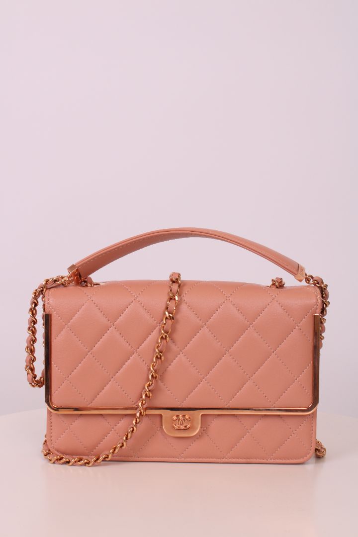 Chanel Quilted Wallet On Chain Pink