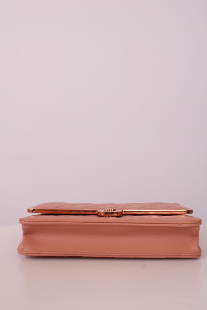 Chanel Quilted Wallet On Chain Pink
