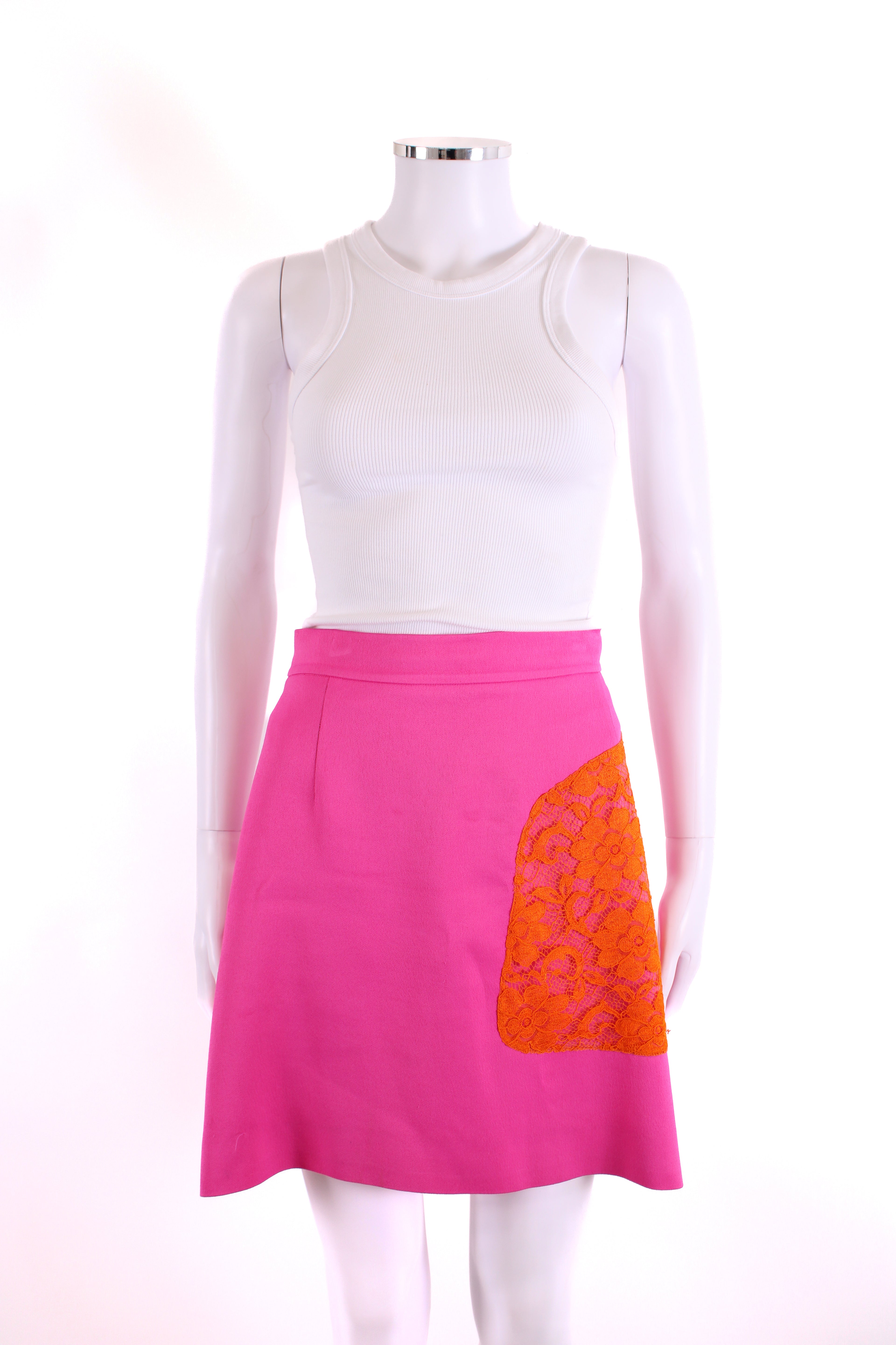 Christopher Kane Lace Trim Skirt Pink/ Orange 12