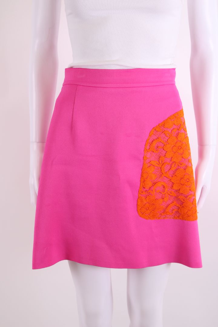 Christopher Kane Lace Trim Skirt Pink/ Orange 12