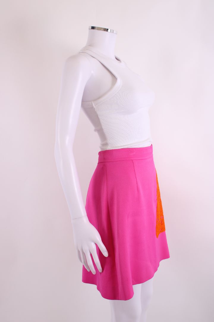 Christopher Kane Lace Trim Skirt Pink/ Orange 12