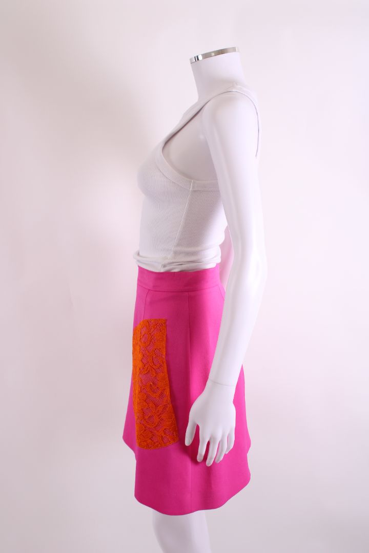 Christopher Kane Lace Trim Skirt Pink/ Orange 12