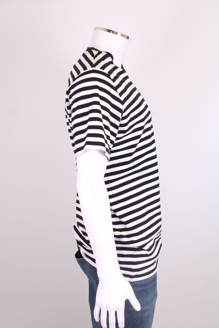 Moncler T-shirt Black/White Stripe M