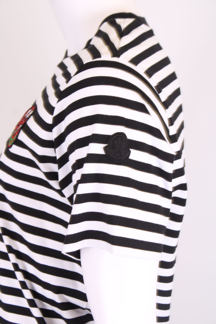 Moncler T-shirt Black/White Stripe M